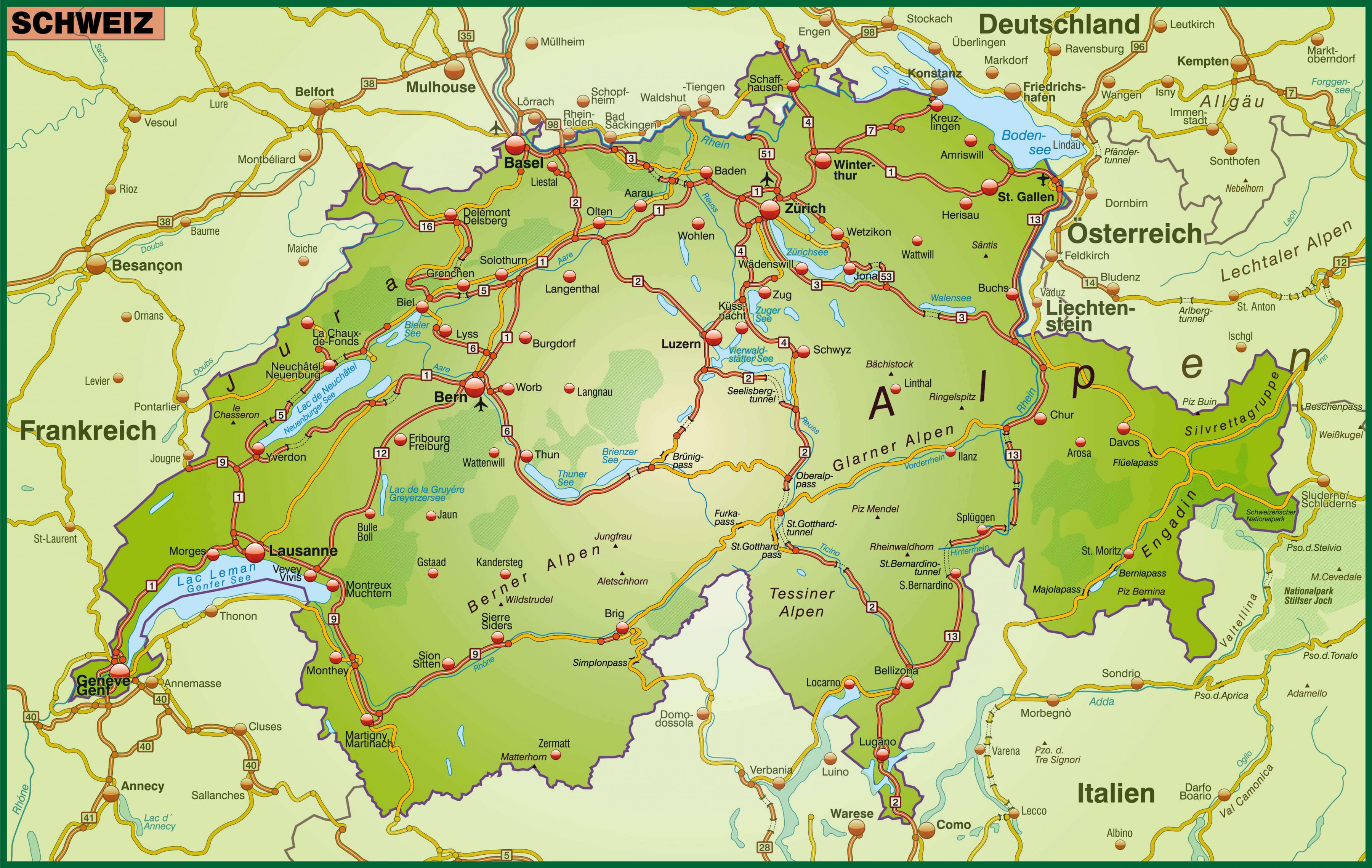 Straßenkarte Von Basel Schweiz - Landkarte-street Map-basel, Schweiz ...