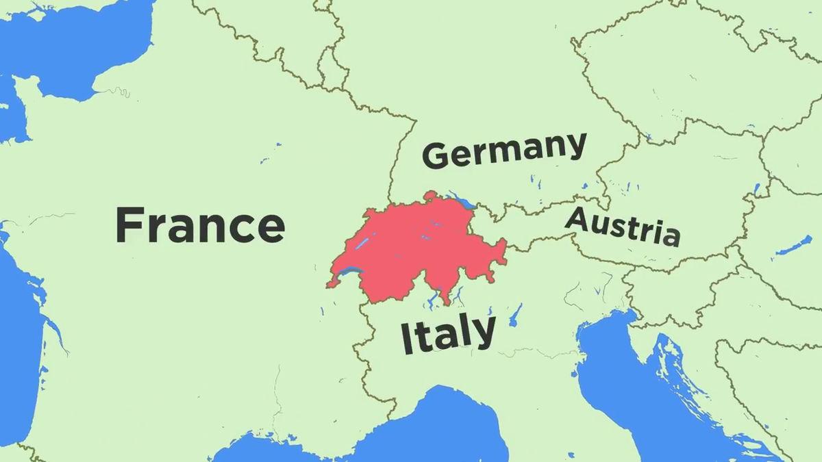 Karte der Schweiz und benachbarten Ländern