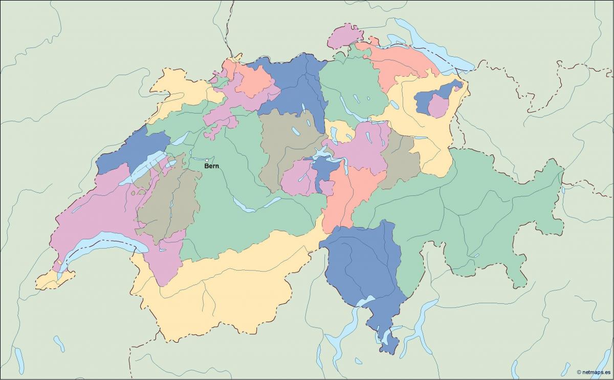 Karte politische Karte der Schweiz