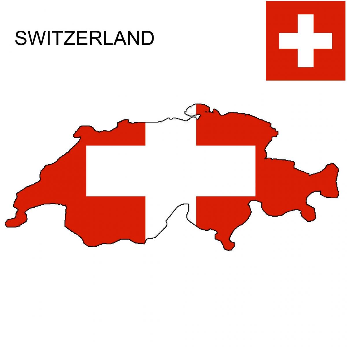 Karte der Schweiz Flagge