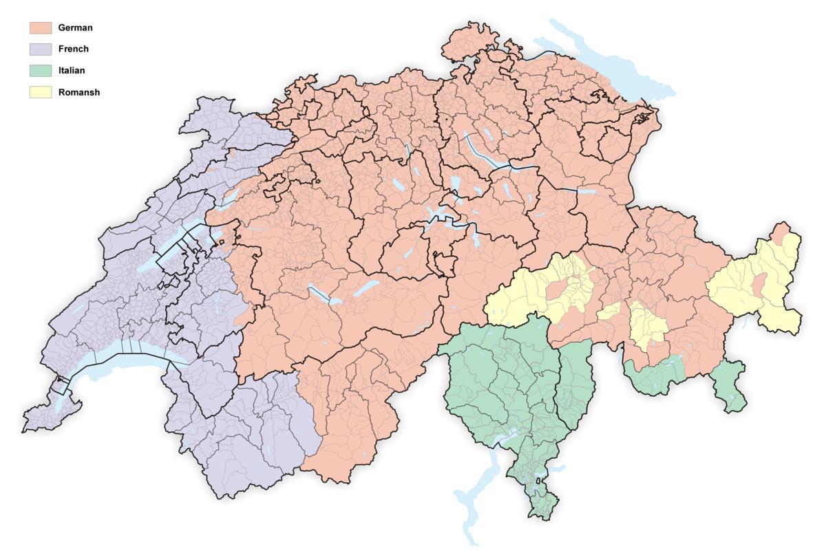 Karte der Schweiz Sprache