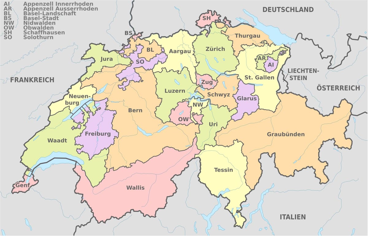 Schweiz Landkarte