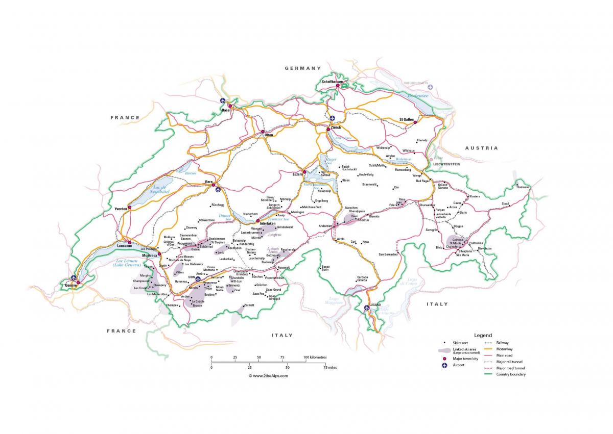 Karte der Schweiz U 