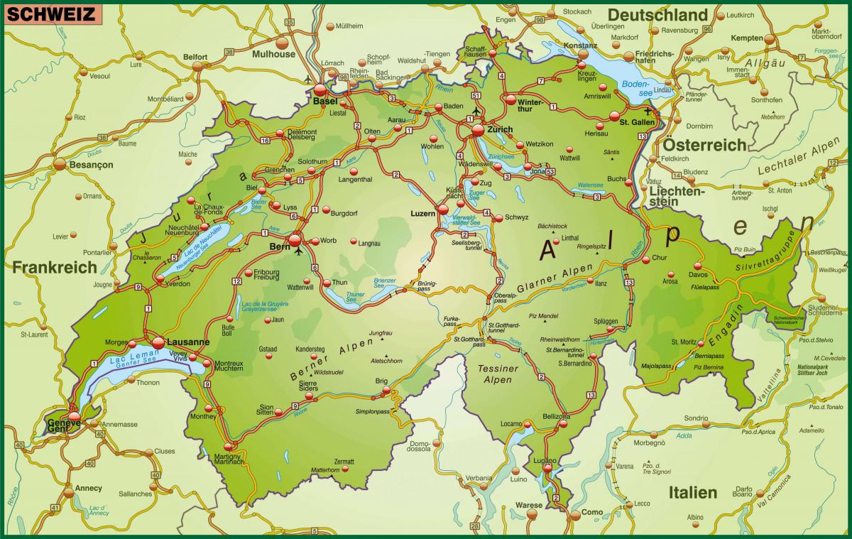 Straßenkarte von basel Schweiz - Landkarte-street map-basel, Schweiz