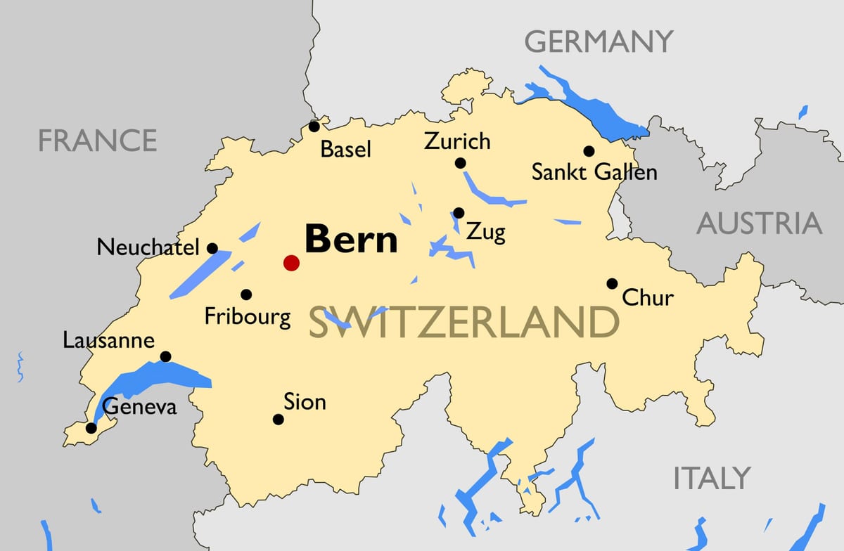 Karte der touristischen Karte der Schweiz Städte