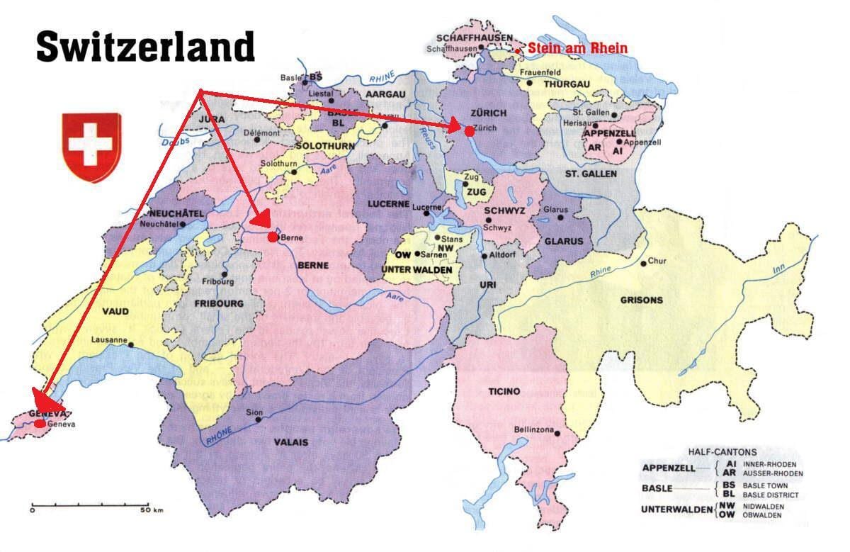 Karte von Zürich die Schweiz-Karte Europa