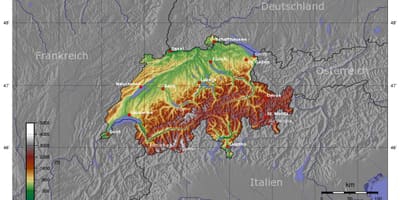 Karte der Schweiz Höhe