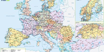 Karte von interrail Schweiz 
