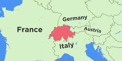 Karte der Schweiz und benachbarten Ländern