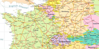 Europa-Karte zeigt die Schweiz