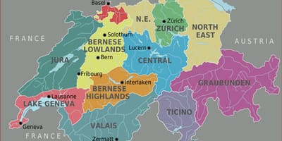Karte des südlichen Schweiz