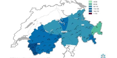 Karte von Schnee-Karte Schweiz