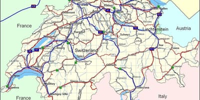 Karte der Schweiz Berge
