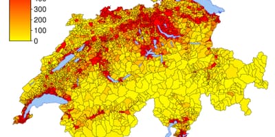 Schweiz Bevölkerung Dichte Karte