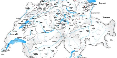 Die Schweiz Flüsse Karte