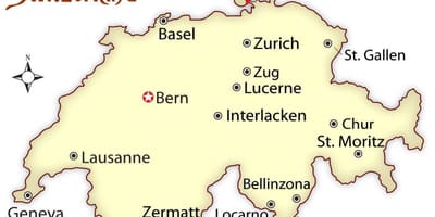 Karte der Schweiz Hauptstadt 