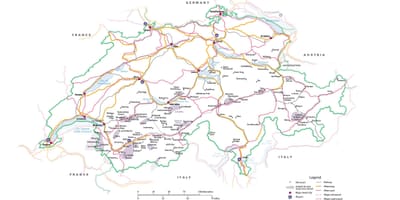 Karte der Schweiz U 