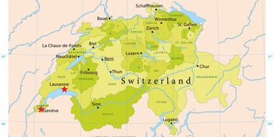 Karte von See Genf Schweiz