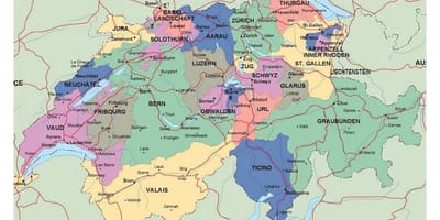 Detaillierte Karte der Schweiz